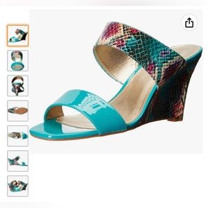 Bandolino JADZIA Teal Wedge Sandal 7.5M